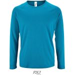 Herren-Sport-T-Shirt SPORT mit langen Ärmeln – Aqua XXL
