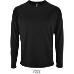 Herren-Sport-T-Shirt SPORTS mit langen Ärmeln - Schwarz L