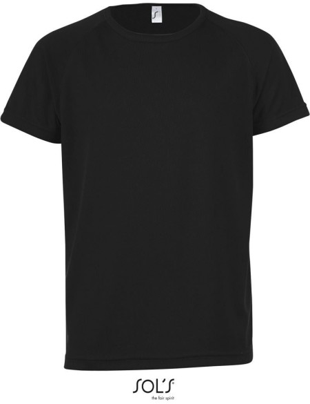Sport-T-Shirt für Kinder – SPORTS – Schwarz 6 Jahre