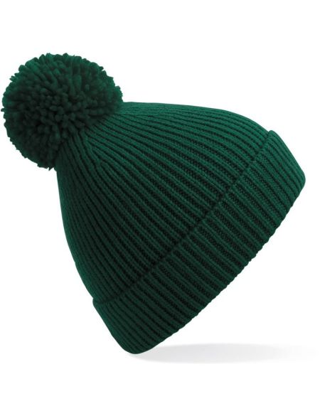 Kappe mit Pompon B382 – Flaschengrün