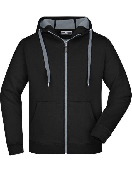 Herren-Sweatshirt Doubleface JN355 - Schwarz/Carbon S