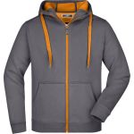Herren-Sweatshirt Doubleface JN355 – Carbon/Orange 3XL