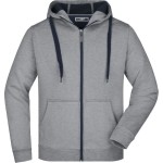 Herren-Sweatshirt Doubleface JN355 - Sportgrau/Marineblau M
