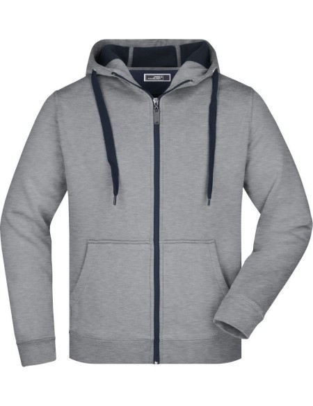Herren-Sweatshirt Doubleface JN355 – Sportgrau/Marineblau L