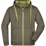 Herren-Sweatshirt Doubleface JN355 – Oliv/Limettengrün 3XL