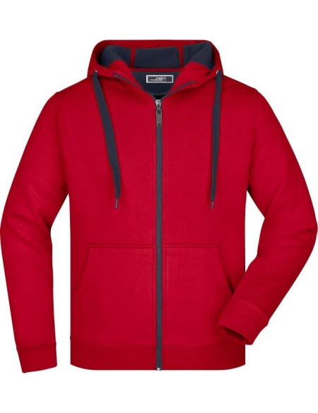 Herren-Sweatshirt Doubleface JN355 - Rot/Carbon S