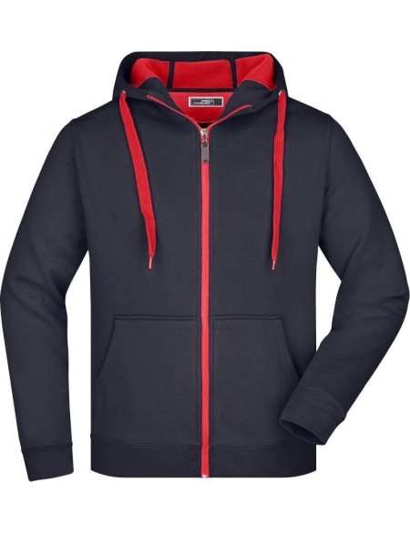 Herren-Sweatshirt Doubleface JN355 - Marineblau/Rot M