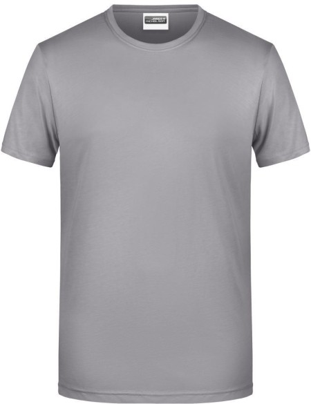 Herren-T-Shirt aus Bio-Baumwolle James+Nicholson 8008 – Stahlgrau M