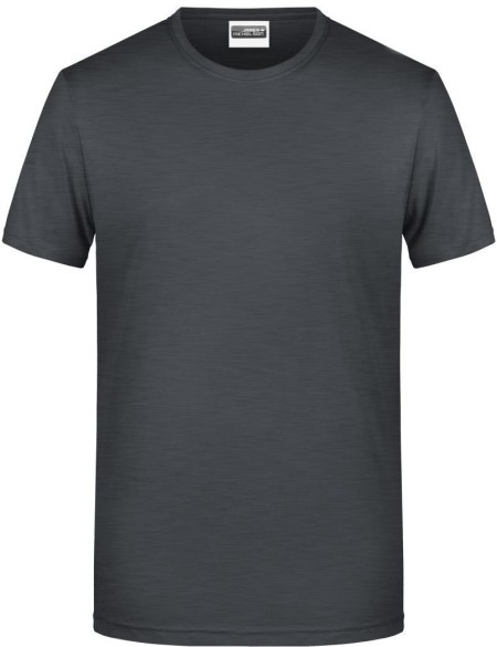 Herren-T-Shirt aus Bio-Baumwolle James+Nicholson 8008 – Schwarz meliert XXL