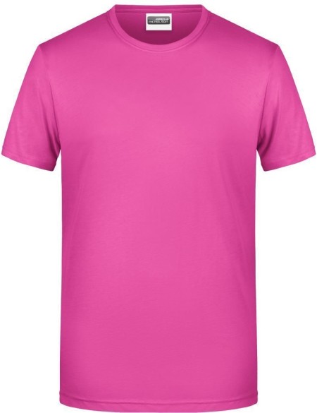 James+Nicholson 8008 Herren-T-Shirt aus Bio-Baumwolle – Pink XXL