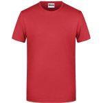 Herren-T-Shirt aus Bio-Baumwolle James+Nicholson 8008 – Karminrot meliert M