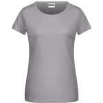 Damen-T-Shirt aus Bio-Baumwolle James+Nicholson 8007 – Stahlgrau S