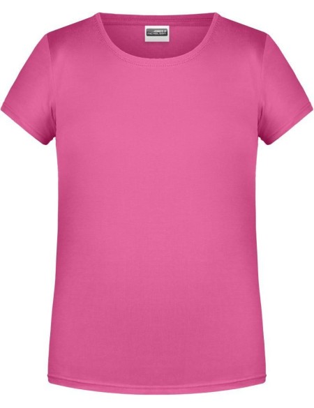 James+Nicholson Mädchen-T-Shirt aus Bio-Baumwolle 8007G – Pink S