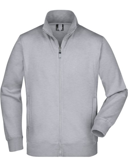 James+Nicholson JN46 Herren-Kapuzenpullover mit Reißverschluss – Grau meliert XL